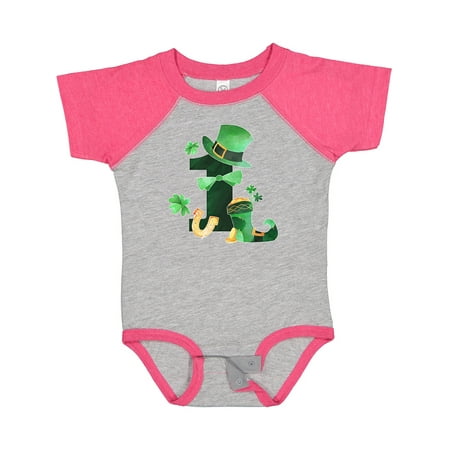 

Inktastic St. Patrick s 1st Birthday Green Hat with Bow Tie Gift Baby Boy or Baby Girl Bodysuit