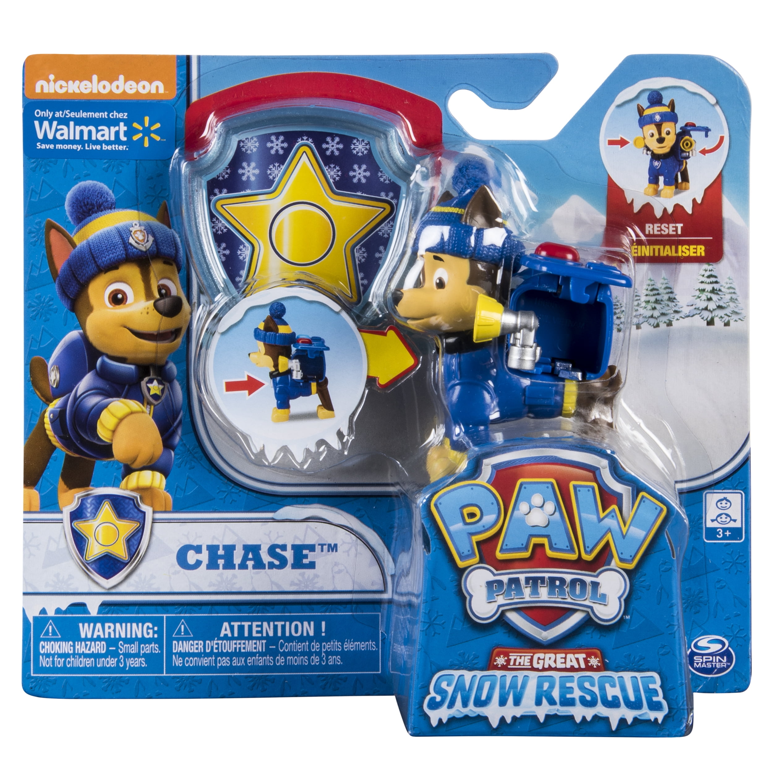 Paw Patrol Snow Rescue Skye with Transforming Pup Pack and Badge Spin Master