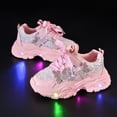 thumbnail image 5 of Dakaela 6M-6Y Girls Light Up Sneakers Sparkly Rhinestone Bow Thick Cushioned Sole Running Shoes for Toddler Little Kids, 5 of 6