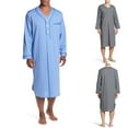 thumbnail image 3 of Men Loose V Neck Long Sleeve Nightgown Pajamas Comfy Cotton Sleepwear Top Shirt, 3 of 6