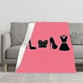 thumbnail image 2 of Elegant Pink Textured Flannel Blanket - Soft & Cozy for Sofa Travel Bed & Chair - Perfect for Fashion Lovers, 2 of 7