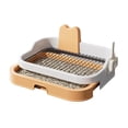 thumbnail image 1 of Almohadilla de entrenamiento para el baño de perros con bandeja para cajón, mantiene el suelo limpio, bandeja para orinar para perros, soporte para Naranja Blanco, 1 of 8