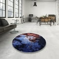 thumbnail image 3 of Ahgly Company Indoor Round Mid-Century Modern Deep Purple Oriental Area Rugs, 8' Round, 3 of 6