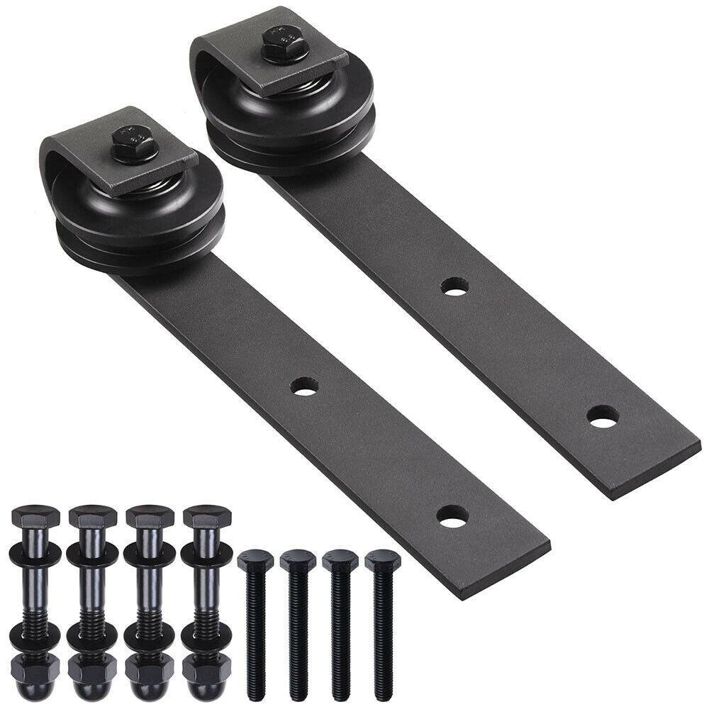 2PC Steel Sliding Roller Wood Door Wheel Set Hardware Hanger
