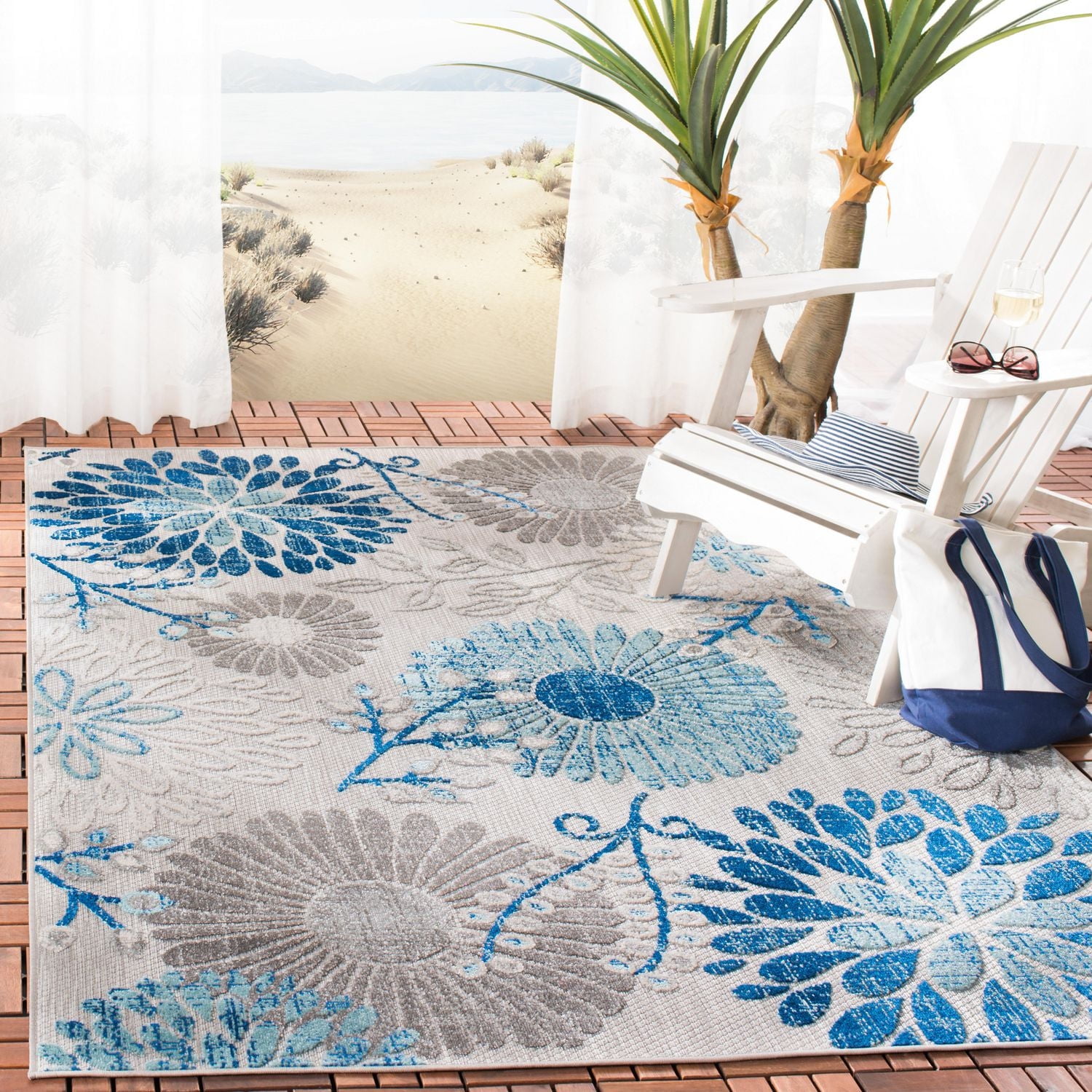 Safavieh Cabana Garnet Tapis Floral Extérieur