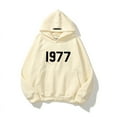 thumbnail image 1 of Chandail de Marque Mode Style Rue Ample Doublé en Molleton Mots 1977 Chandail Chandails à Capuchon pour Hommes et Femmes (Kaki, m), 1 of 13