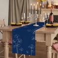 thumbnail image 2 of Table Runners 108 Inches Long Dress Scarves, Navy Blue Flowers Farmhouse Coffee/Dining/Kitchen Table Runner for Living Room, Rustic Abstract Floral Simple Art 13x108 Inch, 2 of 9