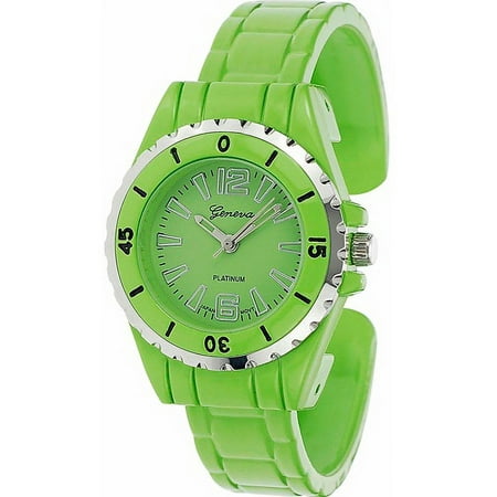 Geneva Platinum Women's Fixed Bezel Cuff