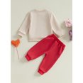 thumbnail image 6 of Elippeo Baby 2Pcs Valentine’s Day Outfits 6 12 18 24 Months 3 4 Years Long Sleeve Cartoon Print Sweatshirt and Pants Set Spring Clothes, 6 of 10