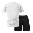 thumbnail image 3 of Zimjoy Men's 2 Pieces Athletic Set Breathable Mesh Short Sleeve T-Shirt & Shorts Lightweight Workout Gym Clothes for Running White L, 3 of 7
