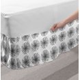 thumbnail image 2 of Floral Bed Skirt, Repetitive Concept of High Detailed Aster Flower Silhouettes, Elastic Bedskirt Dust Ruffle Wrap Around for Bedding Decor, 4 Sizes, Charcoal Grey and White, by Ambesonne, 2 of 2