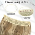 thumbnail image 3 of Invisible Wire Hair Extensions with Transparent Headband Adjustable Size 4 Secure Clips Long Wavy Secret Wire Hairpiece for Women (16 Inch, Light Brown mix Golden Blonde), 3 of 7