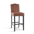 thumbnail image 6 of Counter Height Bar Stools Set of 2 - Brown PU Leather Upholstered Stools, Rubberwood Legs, Kitchen Island Seating, 300LBS Capacity, 6 of 9