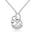 thumbnail image 3 of Miyuadkai Necklaces Love Heart Necklace Silver With Diamond Adjustable Love Heart Pendant Necklaces Jewelry For Women Wife Mom Daughter Jewelry Gift Jewelry Silver One Size, 3 of 7