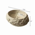 thumbnail image 3 of Luna 18'' Bathroom Sink, Irregular Oval Resin Vessel Basin with Stone Pattern, Artistic Style Sink, NO Faucet, Beige Color, 3 of 3
