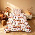 thumbnail image 2 of Homewish HFarm Truck Pumpkin Twin Duvet Cover, Autumn Maple Leaf Twin Bedding, White Orange, Reversible 2pcs, 1 Duvet Cover and 1 Pillowcase, 2 of 5
