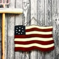 thumbnail image 4 of Metal American Flag Hanging Wall Art Patriotic July 4th Ornament Decoration 10''x14.8'', 4 of 5