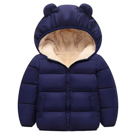 Utoimkio Toddler Baby Boys Girls Winter Hooded Coats Lightweight Puffer Padded Thicken Warm Jacket Bear Hoodies Infant Outerwear for Kids