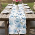 thumbnail image 4 of Blue Flowers Table Runner 90 Inches, Spring Watercolor Botanical Floral Leaf Plant Bed Runner Dresser Scarves Tabletop for Indoor Outdoor Parties/Ceremony/Banquet, 13" x 90", 4 of 9