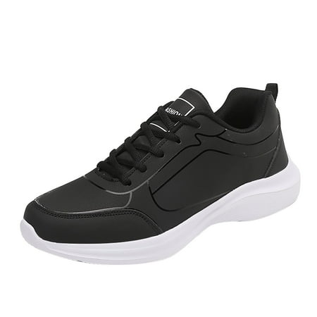 HSMQHJWE Leather Tennis Shoes For Men Sneaker Storage For Men High Tops Fashion Autumn Men Sports Shoes Flat Non Slip Lace Up Waterproof Upper Lightweight And Comfortable Leather Sneaker Men