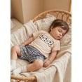 thumbnail image 4 of BemeyourBBs Toddler Baby Boy Football Outfit Baby Boys Summer Clothes 12 18 24 Months 2 3 4 5 Years Soccer Print Short Sleeve T-shirt and Plaid Shorts Set Baby Boy 2 Piece Summer Outfit, 4 of 9