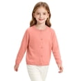 thumbnail image 5 of Girl's Crewneck Lightweight Button-up Cardigan Knit Sweater Casual Cute Outerwear, 5 of 7