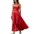 thumbnail image 6 of Kishawna Womens Boho Floral Puff Sleeve Tiered Maxi Dress Long Dresses, 6 of 8