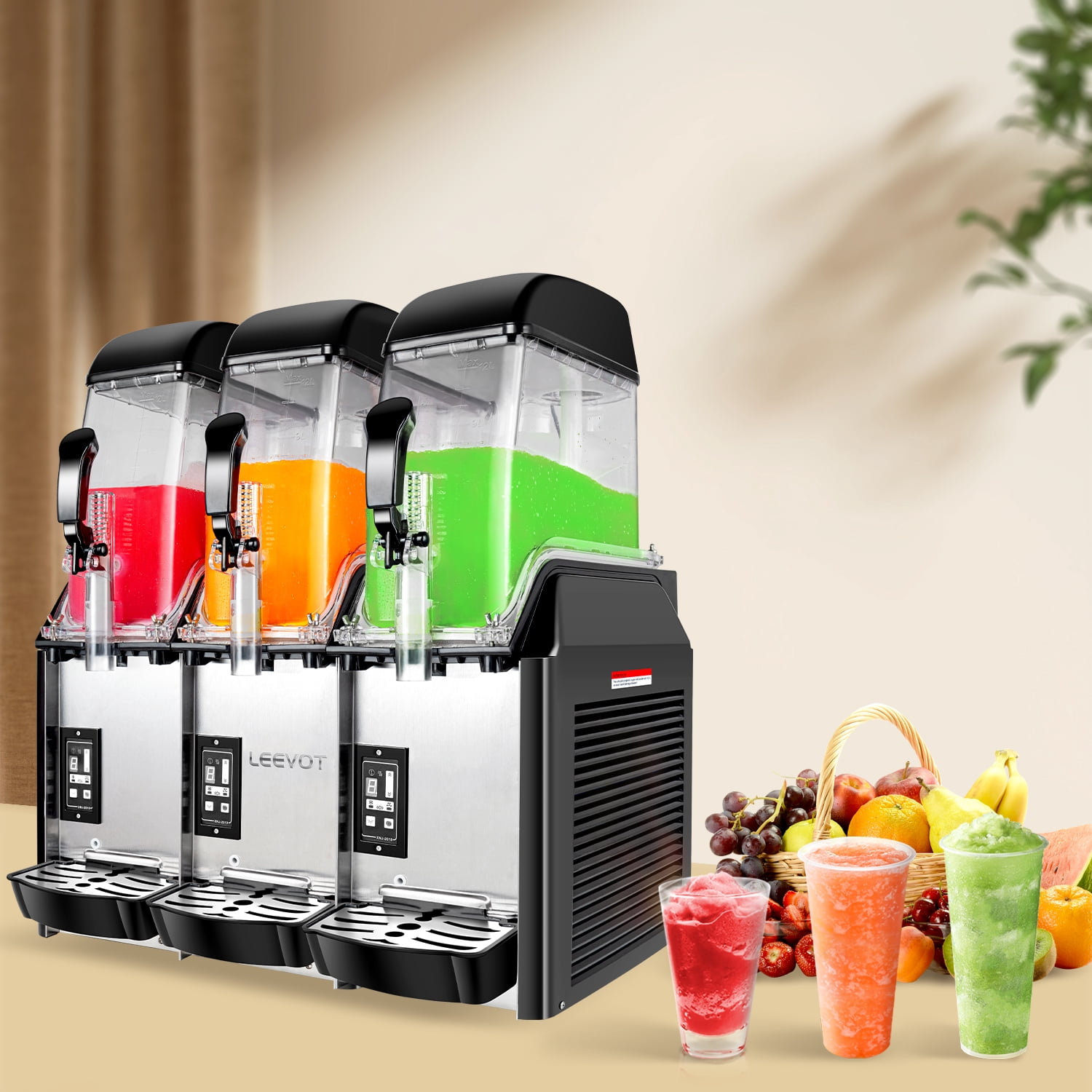 LEEVOT Commercial Slushy Machine 36L Slush Smoothies Maker slushy machine maker