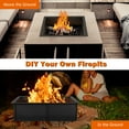 thumbnail image 6 of Square Fire Pit Ring, Heavy Duty Steel Fireplace Insert for Outdoor Camping and Garden Bonfire Pits - Portable Burner Base for Wood and Charcoal, 6 of 8