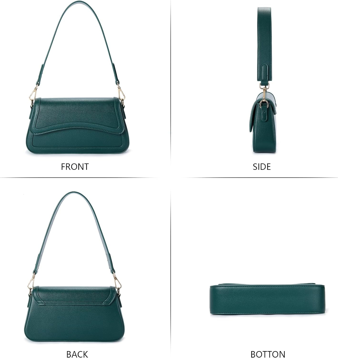 Shoulder Bag for Women, Vegan Leather Women's Shoulder Purses Handbags with 2 Removable Strap Crossbody Bag Purses