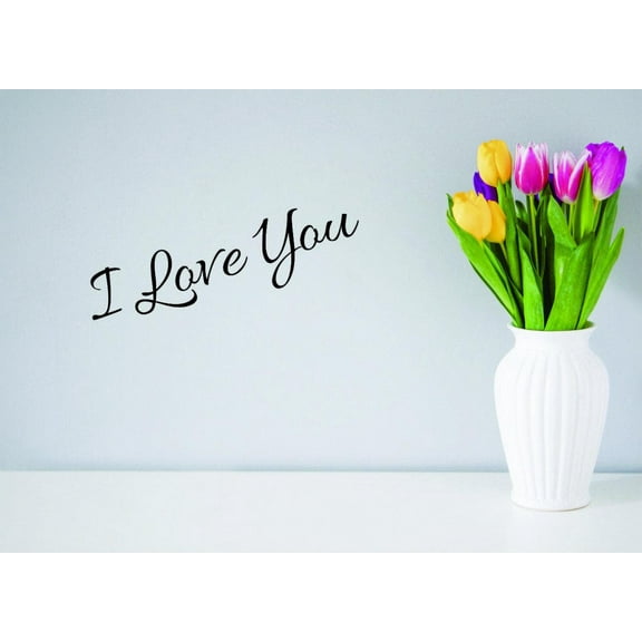 Decal - Peel & Stick Wall Sticker I Love You Home Decor Picture Art 8 x 20 Inches