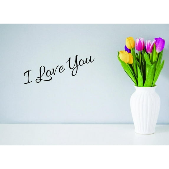 Decal Wall Sticker - I Love You Home Decor Picture Art 8x20 Inches