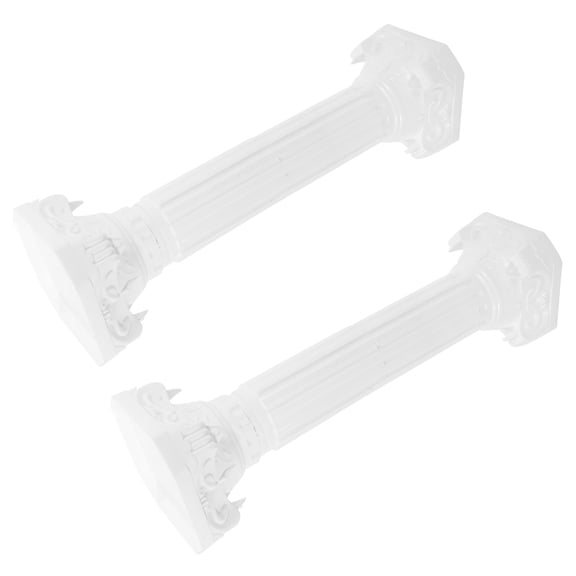 Raindrops Set of 2 White Plastic Roman for Weddings with Elegant Carved Details and Vintage Style Decor