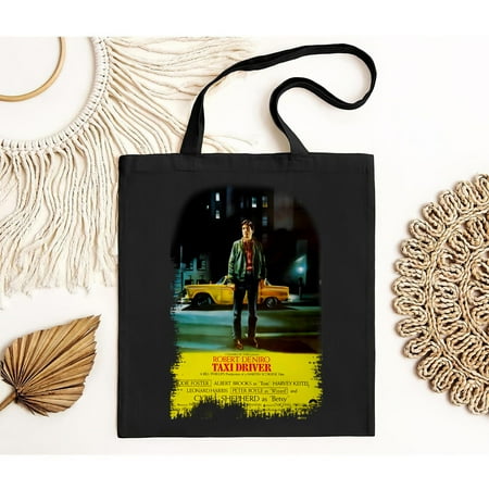 vintage Taxi Driver - Movie Poster Inspired Black Tote Bag-TH18974