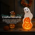 thumbnail image 2 of Union Products 31" Light-up Ghost & Pumpkin Plastic Decoration, Orange/White, 2 of 10
