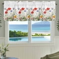 thumbnail image 3 of Spring Floral Valances for Windows Red Blue Wildflower Plant Botanical Rod Pocket Curtain Valance Window Treatment Short Curtains for Kitchen Living Room, 60"x18", 3 of 9