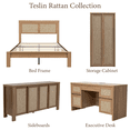 thumbnail image 3 of Brafabhome 67" Tall Rattan Storage Cabinet with 2 Doors, Wooden Pantry Cabinets with 4 Adjustable Shelves & Solid Wood Handle for Home, Kitchen | Nature, 3 of 11