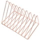 thumbnail image 3 of Triangle Book Shelf Metal Rose Gold Desk Books File Storage Rack Desktop Bookshelf, 3 of 5