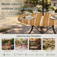 thumbnail image 6 of Round Outdoor Tablecloth with Umbrella Hole and Zipper, Boho Burnt Orange Tablecloth with Elastic Waterproof, Minimalist Farmhouse Striped Patio Table Covers for 36" - 44" Picnic Pool Tables, 6 of 9