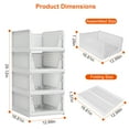 thumbnail image 2 of Moclever Plastic Storage Box Closet Organizer Foldable Storage Bin with Slide Rail Push-Pull Storage Basket for Living Room Bedroom Wardrobe 4 Pack, White, 2 of 14