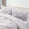 thumbnail image 4 of Nestl  Pinch Pleat Duvet and Comforter Set - Down Alternative Comforter and Ultra Soft Microfiber Duvet Set Light Gray Lavender King 4 Piece, 4 of 5
