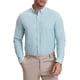 thumbnail image 5 of Camisas de vestir de negocios de manga larga con botones para hombres Inspire Chic, rayas, L, verde claro, 5 of 6