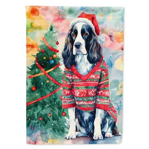 Carolines Treasures DAC3457CHF 40 x 28 in. Unisex English Springer Spaniel Christmas Polyester House Flag