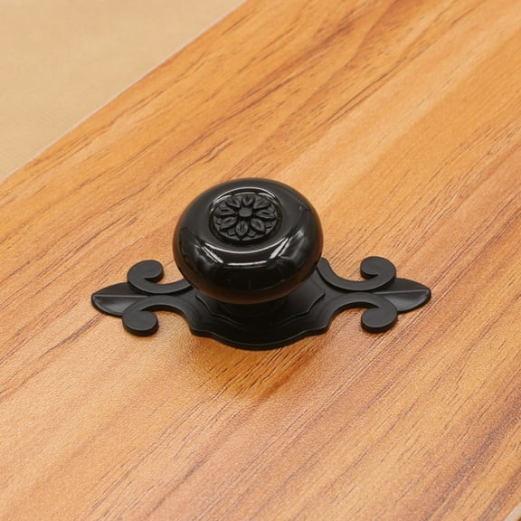 JilgTeok Matte black Pull Handle Vintage Ceramic Door Cabinet Cupboard Knobs Drawer Black
