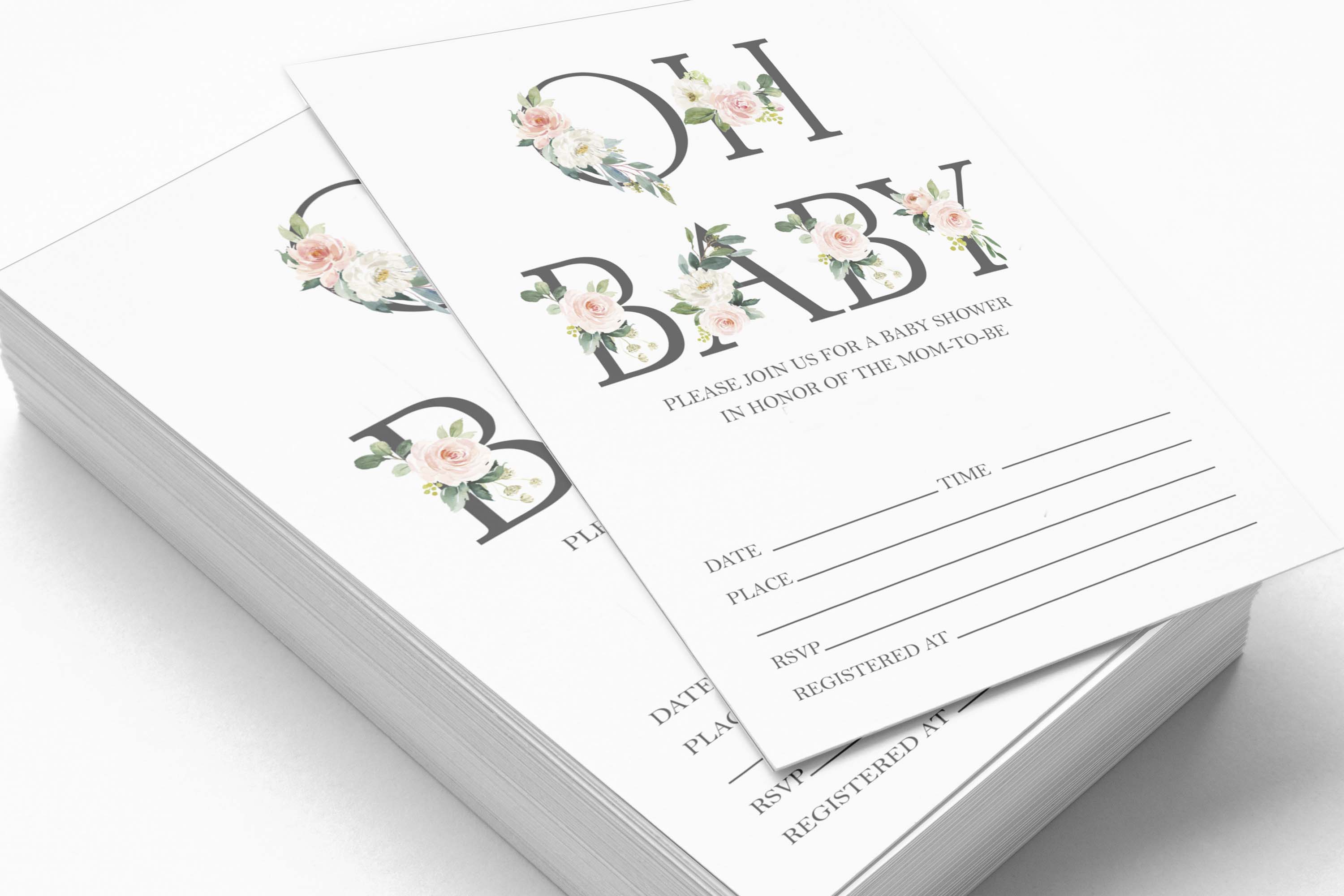 Inkdotpot 30 Gender Neutral Baby Shower Invitation Cards Oh Baby Fill In Blank Invites