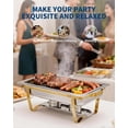 thumbnail image 4 of 2 Pack Gold Chafing Dish Buffet Set 8QT,Single Compartment Rectangular Stainless Steel Chafer Food Warmer with Lids, Catering Chafer Food Warmer for Parties, Weddings, Events & Banquets, 4 of 9