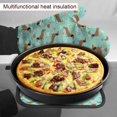 thumbnail image 2 of Juego De 2 Manoplas Para Horno Y Ollas, Diseño De Perro Salchicha Sobre Fondo Floral Turquesa, Forro De Algodón, Guantes Impermeables Para Barbacoa, 2 of 5