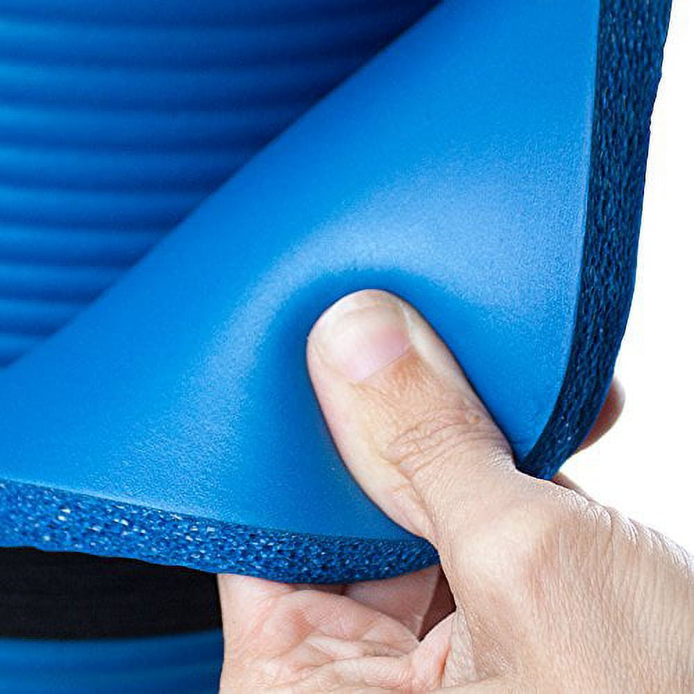 Brybelly Crown Sporting Goods 15 mm Extra Thick Yoga Mat Blue