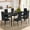 Black, variant on Asofer 5-Piece Dining Table Set for 4,PU LeatherUpholstered Kitchen Table & Chairs,Compact Small Space Dinette for Apartment & Dining Room,Black