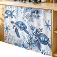 thumbnail image 2 of Summer Beach Coastal Cabinet Curtain 35"Wx35"L, Dustproof Under Sink Skirt with Self Adhesive Tape, Sea Turtle Coral Nautical Cabinet Curtain Cover for Kitchen Sink, Bathroom Vanity, Laundry Room, 2 of 9